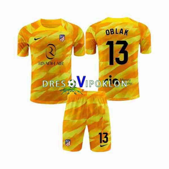 Atlético Madrid Golmanski Jan Oblak 13 naranča Dres 2023-2024 Kratkih Rukava ,Dječji Komplet