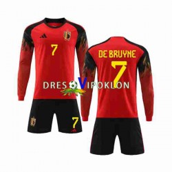 Belgija De Bruyne 7 Dres Domaći World Cup 2022 Dugim Rukavima ,Dječji Komplet