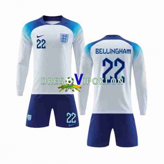 Engleska Bellingham 22 Dres Domaći World Cup 2022 Dugim Rukavima ,Dječji Komplet