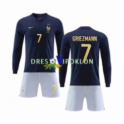 Francuska Griezmann 7 Dres Domaći World Cup 2022 Dugim Rukavima ,Dječji Komplet