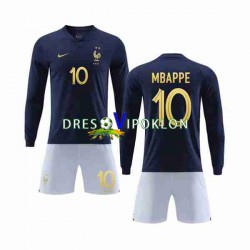 Francuska Mbappé 10 Dres Domaći World Cup 2022 Dugim Rukavima ,Dječji Komplet