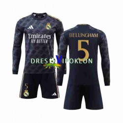 Real Madrid Jude Bellingham 5 Dres Gostujući 2023-2024 Dugim Rukavima ,Dječji Komplet