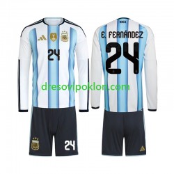Argentina Enzo Fernandez 24 Dres Domaći World Cup 2026 Dugim Rukavima ,Dječji Komplet