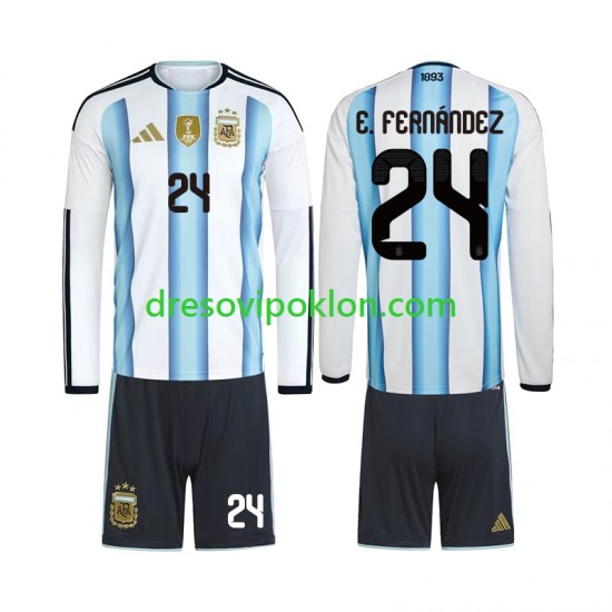 Argentina Enzo Fernandez 24 Dres Domaći World Cup 2026 Dugim Rukavima ,Dječji Komplet