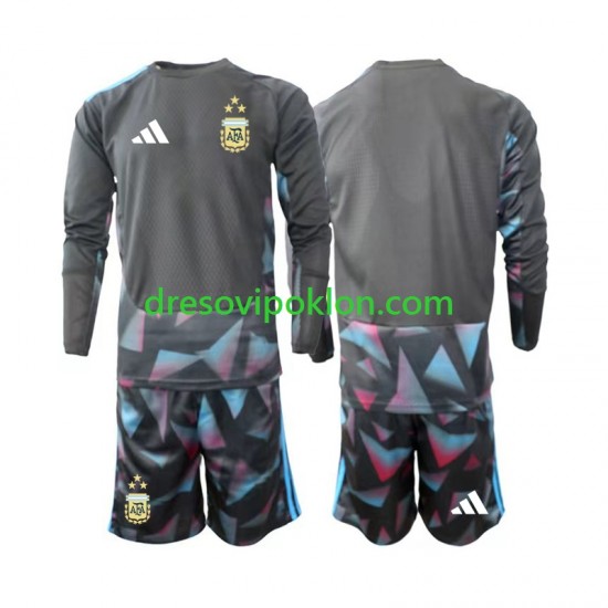 Argentina Golmanski Dres Domaći World Cup 2026 Dugim Rukavima ,Dječji Komplet