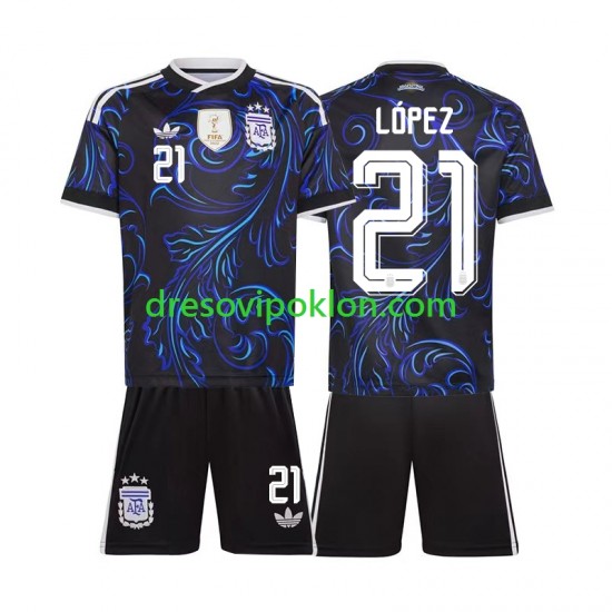 Argentina Jose Manuel Lopez 21 Dres Gostujući World Cup 2026 Kratkih Rukava ,Dječji Komplet
