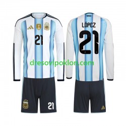 Argentina Jose Manuel Lopez 21 Dres Domaći World Cup 2026 Dugim Rukavima ,Dječji Komplet