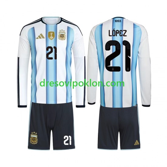 Argentina Jose Manuel Lopez 21 Dres Domaći World Cup 2026 Dugim Rukavima ,Dječji Komplet