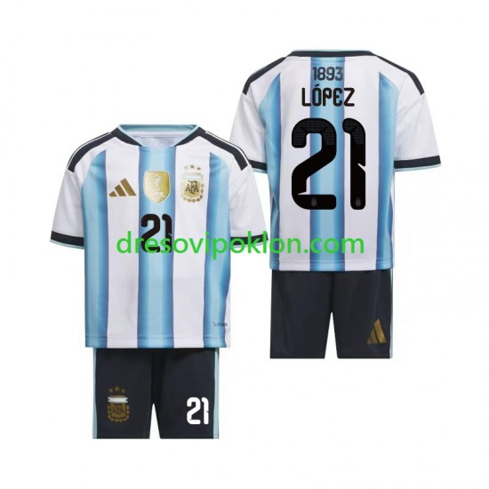 Argentina Jose Manuel Lopez 21 Dres Domaći World Cup 2026 Kratkih Rukava ,Dječji Komplet