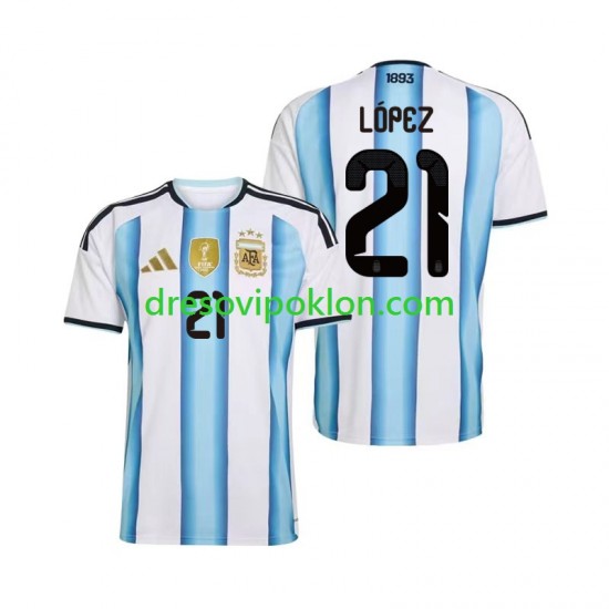 Argentina Jose Manuel Lopez 21 Dres Domaći World Cup 2026 Kratkih Rukava ,Muški