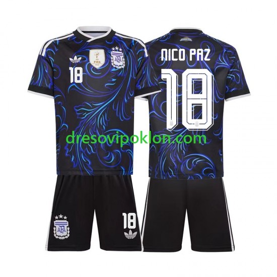 Argentina Nico Paz 18 Dres Gostujući World Cup 2026 Kratkih Rukava ,Dječji Komplet
