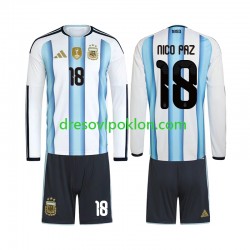 Argentina Nico Paz 18 Dres Domaći World Cup 2026 Dugim Rukavima ,Dječji Komplet