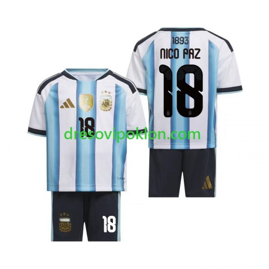 Argentina Nico Paz 18 Dres Domaći World Cup 2026 Kratkih Rukava ,Dječji Komplet