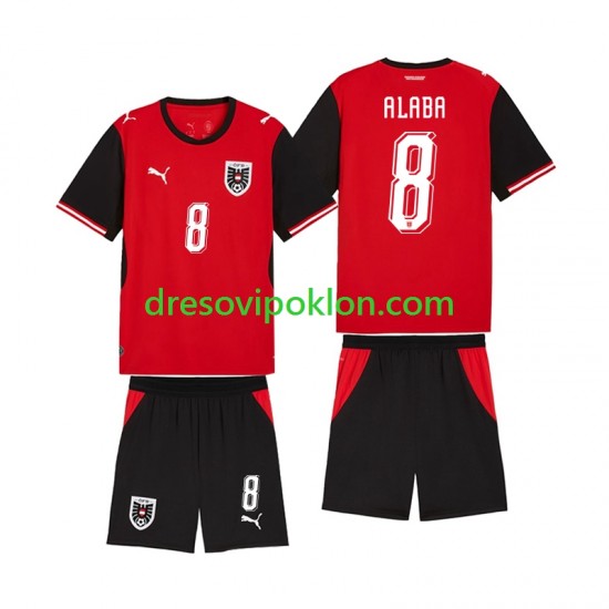 Austrija David Alaba 8 Dres Domaći World Cup 2026 Kratkih Rukava ,Dječji Komplet