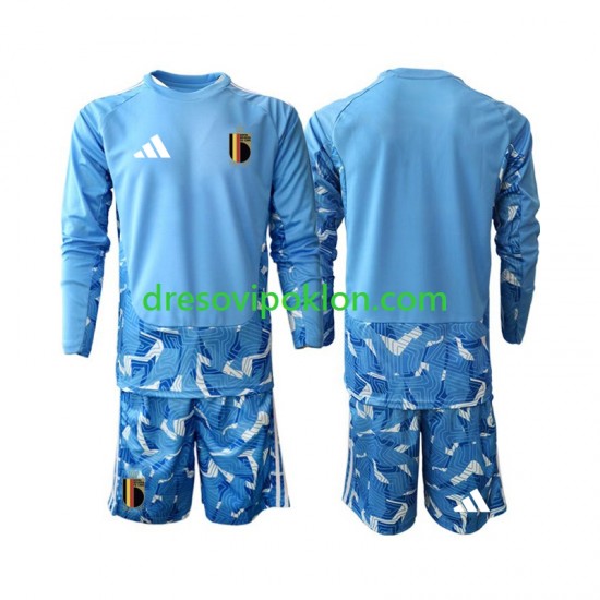 Belgija Golmanski Dres Domaći World Cup 2026 Dugim Rukavima ,Dječji Komplet