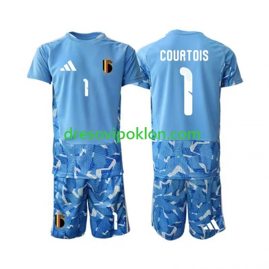 Belgija Golmanski Thibaut Courtois 1 Dres Domaći World Cup 2026 Kratkih Rukava ,Dječji Komplet