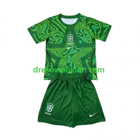 Brazil Golmanski Dres Gostujući World Cup 2026 Kratkih Rukava ,Dječji Komplet