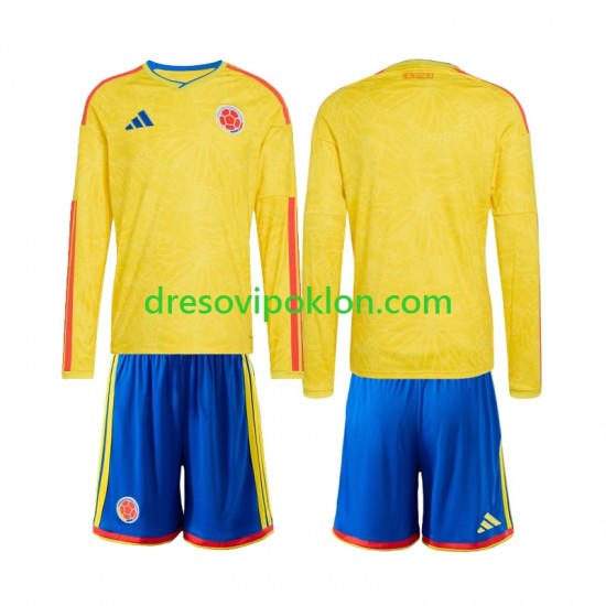 Kolumbija Dres Domaći World Cup 2026 Dugim Rukavima ,Dječji Komplet