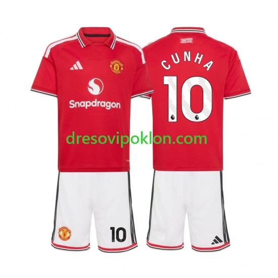 Manchester United Matheus Cunha 10 Dres Domaći 2026-2027 Kratkih Rukava ,Dječji Komplet