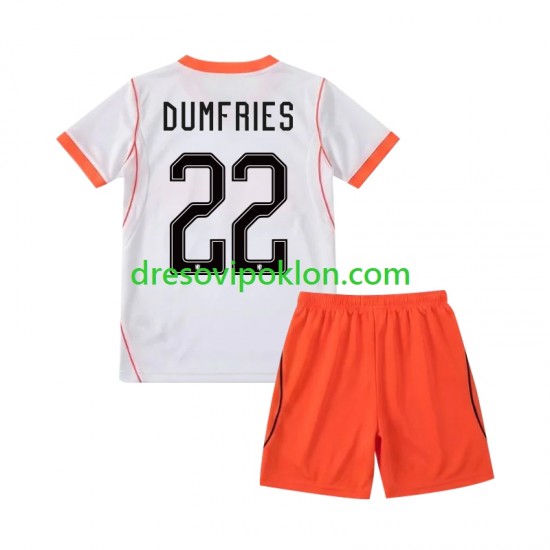 Nizozemska Denzel Dumfries 22 Dres Gostujući World Cup 2026 Kratkih Rukava ,Dječji Komplet