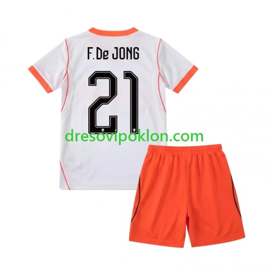 Nizozemska Frenkie de Jong 21 Dres Gostujući World Cup 2026 Kratkih Rukava ,Dječji Komplet