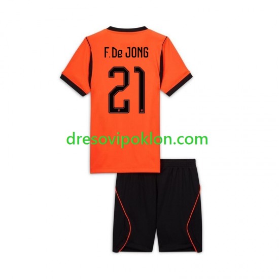Nizozemska Frenkie de Jong 21 Dres Domaći World Cup 2026 Kratkih Rukava ,Dječji Komplet