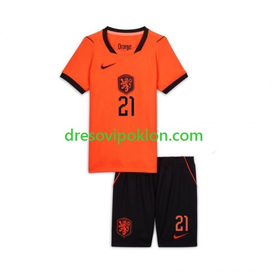 Nizozemska Frenkie de Jong 21 Dres Gostujući World Cup 2026 Kratkih Rukava ,Dječji Komplet