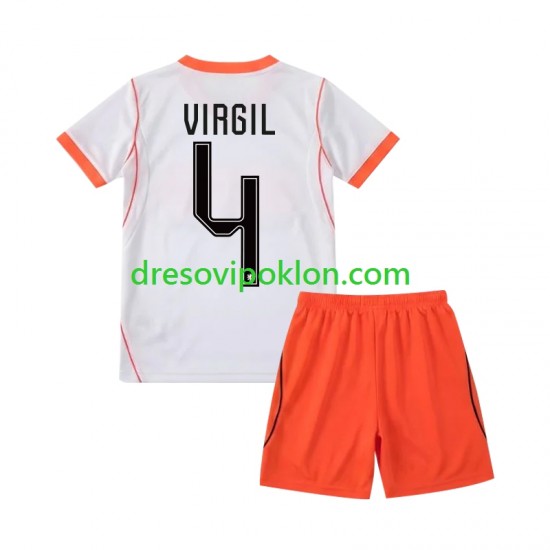 Nizozemska Virgil van Dijk 4 Dres Gostujući World Cup 2026 Kratkih Rukava ,Dječji Komplet