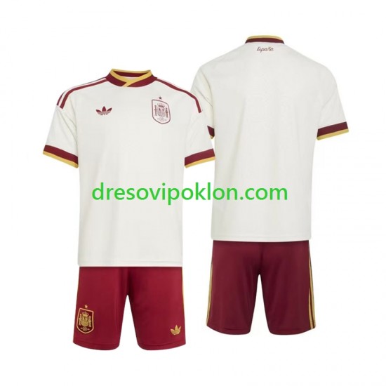 Španjolska Dres Gostujući World Cup 2026 Kratkih Rukava ,Dječji Komplet