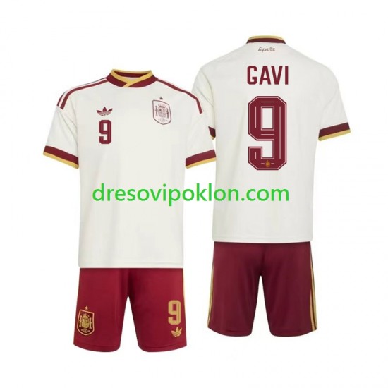 Španjolska Gavi 9 Dres Gostujući World Cup 2026 Kratkih Rukava ,Dječji Komplet