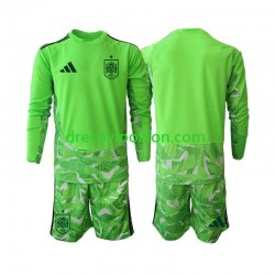 Španjolska Golmanski 6th Green color Dres World Cup 2026 Dugim Rukavima ,Dječji Komplet