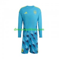 Španjolska Golmanski Dres Domaći World Cup 2026 Dugim Rukavima ,Dječji Komplet