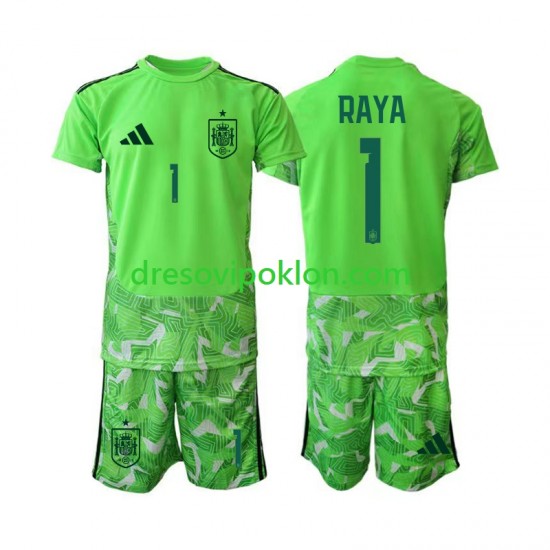 Španjolska Golmanski David Raya 1 6th Green color Dres World Cup 2026 Kratkih Rukava ,Dječji Komplet