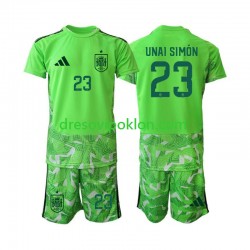 Španjolska Golmanski Unai Simon 23 6th Green color Dres World Cup 2026 Kratkih Rukava ,Dječji Komplet