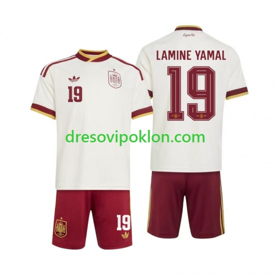 Španjolska Lamine Yamal 19 Dres Gostujući World Cup 2026 Kratkih Rukava ,Dječji Komplet
