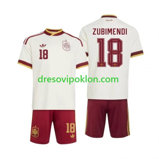 Španjolska Martin Zubimendi 18 Dres Gostujući World Cup 2026 Kratkih Rukava ,Dječji Komplet