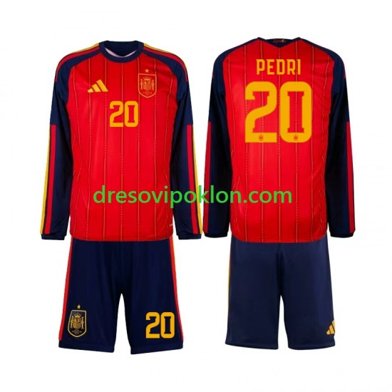 Španjolska Pedri 20 Dres Domaći World Cup 2026 Dugim Rukavima ,Dječji Komplet