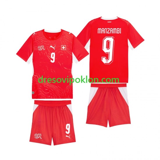 Švicarska Johan Manzambi 9 Dres Domaći World Cup 2026 Kratkih Rukava ,Dječji Komplet