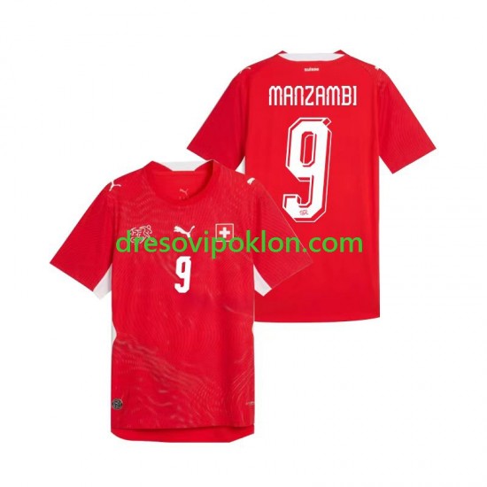 Švicarska Johan Manzambi 9 Dres Domaći World Cup 2026 Kratkih Rukava ,Muški