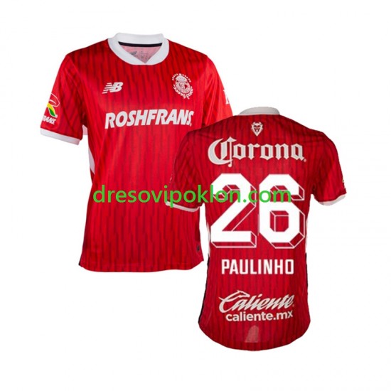 Deportivo Toluca Paulinho 26 Dres Domaći 2024-2025 Kratkih Rukava ,Muški