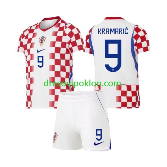 Hrvatska Andrej Kramaric 9 Dres Domaći World Cup 2026 Kratkih Rukava ,Dječji Komplet