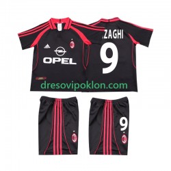 AC Milan INZAGHI 9 2000 2001 Retro Dres Treći Kratkih Rukava ,Dječji Komplet
