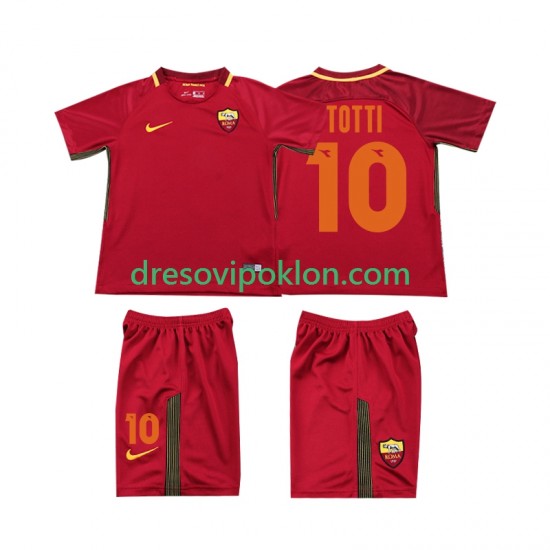 Roma Totti 10 2017-2018 Retro Dres Domaći Kratkih Rukava ,Dječji Komplet