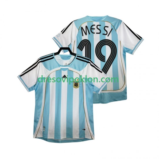 Argentina MESSI 19 Retro Dres Domaći 2006 Kratkih Rukava ,Muški