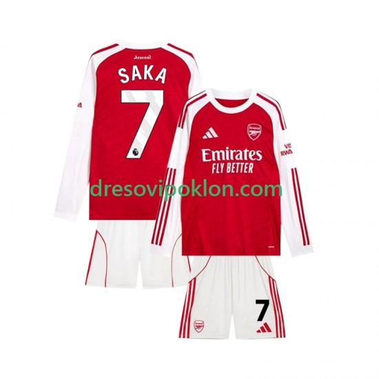 Arsenal Bukayo Saka 7 Dres Domaći 2025-2026 Dugim Rukavima ,Dječji Komplet