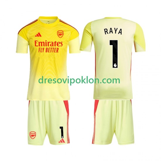 Arsenal Golmanski Raya 1 Dres Domaći 2025-2026 Kratkih Rukava ,Dječji Komplet