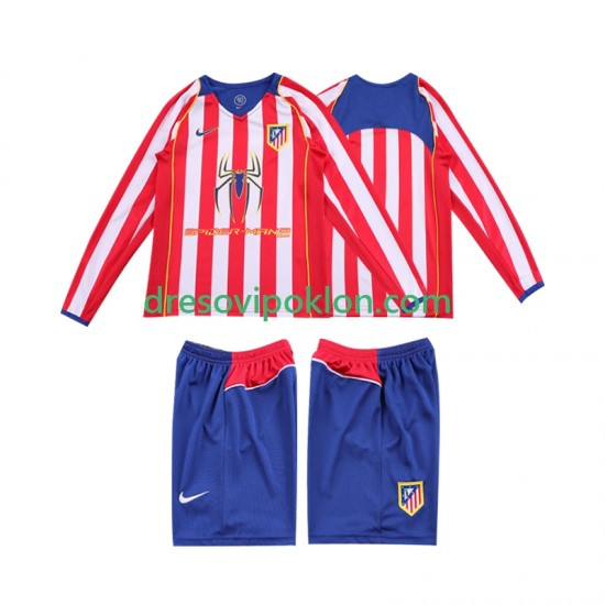 Atlético Madrid 2005 Retro Dres Domaći 2004 Dugim Rukavima ,Dječji Komplet