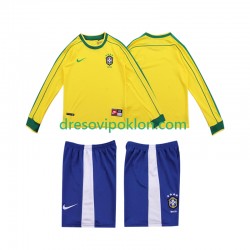 Brazil Retro Dres Domaći 1998 Dugim Rukavima ,Dječji Komplet