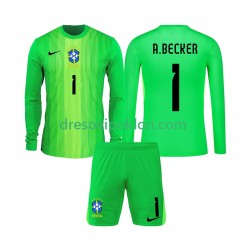 Brazil Golmanski Alisson Becker 1 Dres Domaći 2026 Dugim Rukavima ,Dječji Komplet