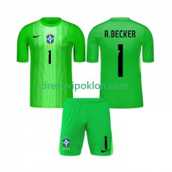 Brazil Golmanski Alisson Becker 1 Dres Domaći 2026 Kratkih Rukava ,Dječji Komplet